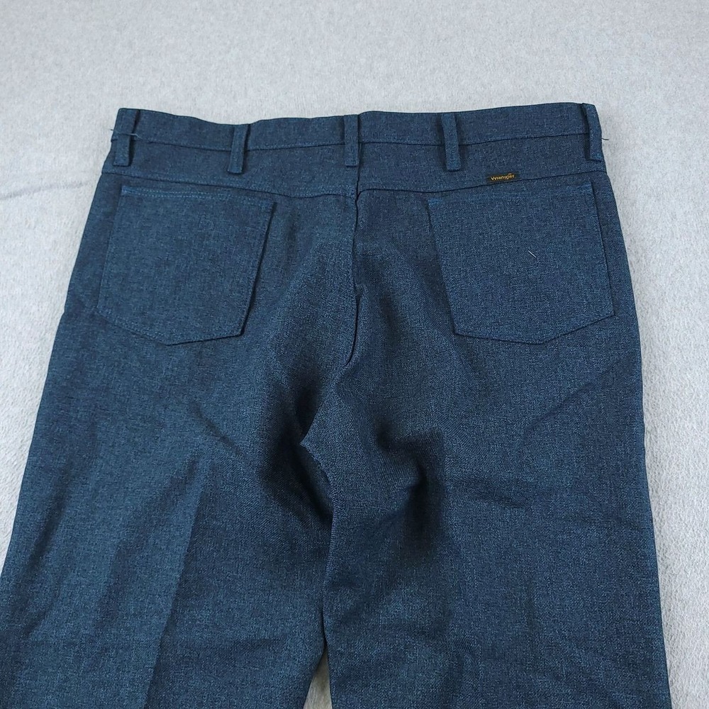 Wrangler Wrancher Dress Jeans Mens 38x32 Heather Blue Slim Fit Bootcut Pants - Picture 9 of 10